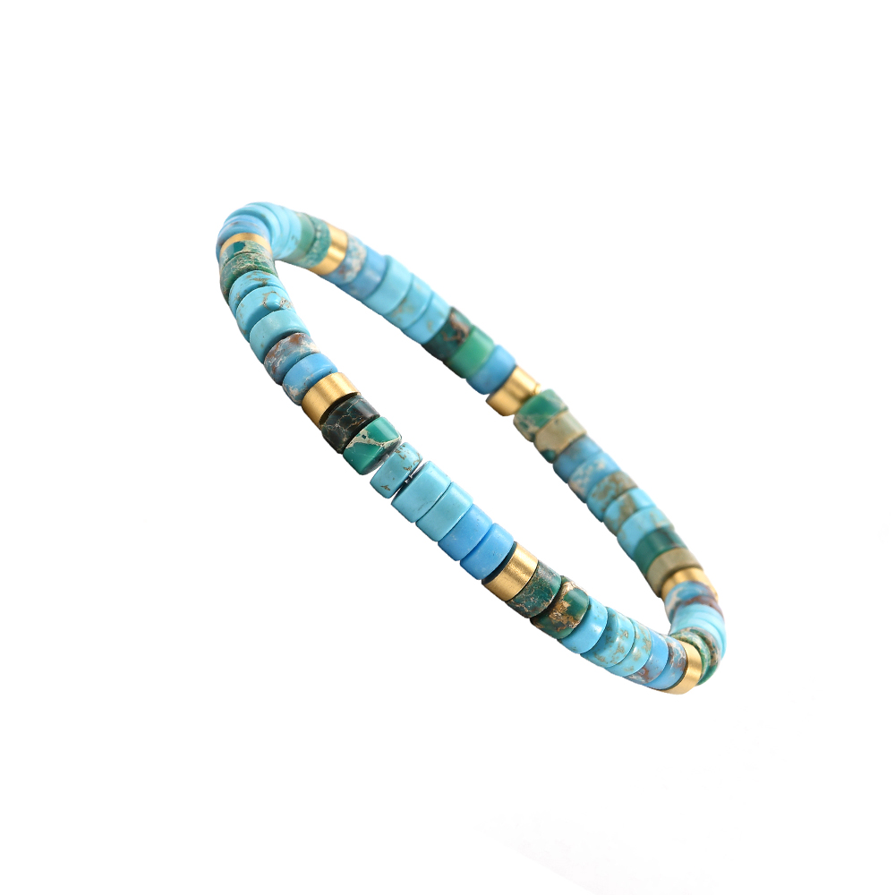 Bracelet Perles Heishi Turquoise Jaspe Vert Et Bleu Site Officiel