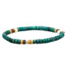 Bracelet perles heishi 4 mm turquoise jaspe vert œil de tigre