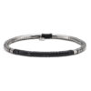 Bracelet acier perles heishi 4mm jaspe noir impérial