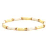 Bracelet beads heishi white yellow jasper 4mm
