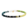 Bracelet beads heishi white jasper malachite yellow and green jasper 4mm
