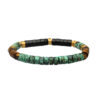 African unakite turquoise heishi beads and black agate bracelet
