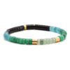 Beaded bracelet heishi green jasper black agate