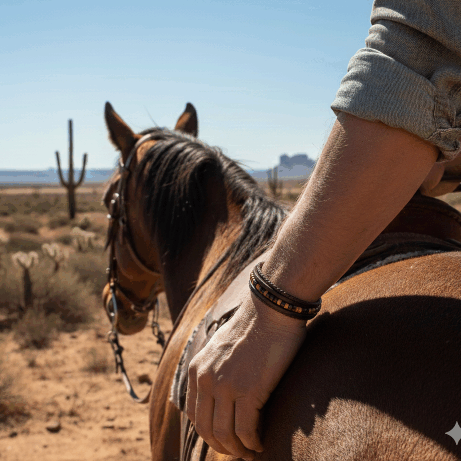 Bracelet cuir marron lisse et tressé avec perle de heishi tigre - BBR2000TIGRE1 -