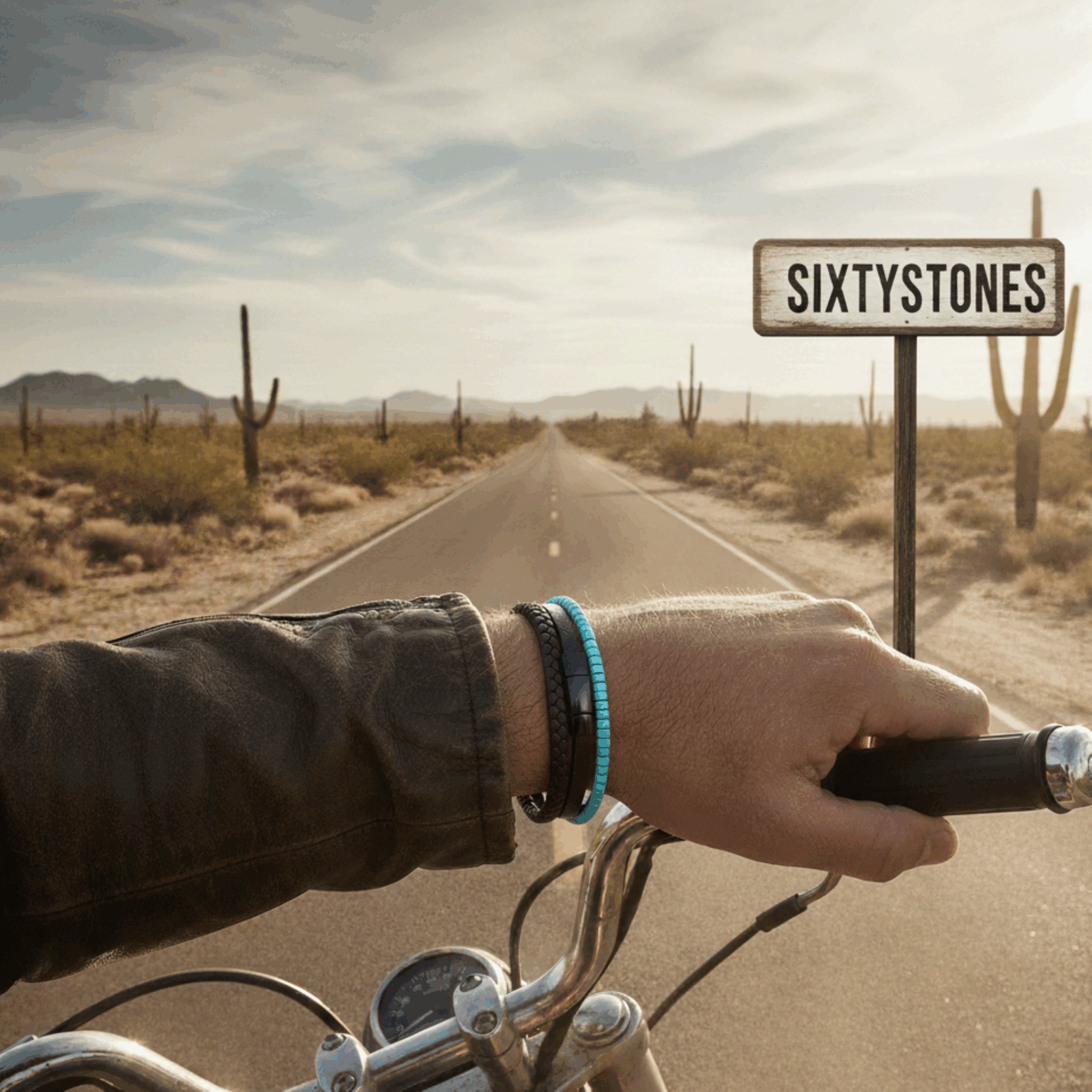 Bracelet cuir marron lisse et tressé avec perle de heishi turquoise - BBR2015TURQUOISE -