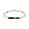 Bracelet chakra perles heishi jaspe blanc amethyste