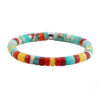 Pearl bracelet heishi lemon jasper red agate light green imperial jasper