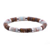 Bracelet perles heishi jaspe impérial bleu océan œil de tigre