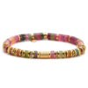 Bracelet 6mm perles heishi tourmaline bali