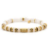Bracelet 6mm perles heishi quartz blanc bali