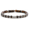 Bracelet 6mm perles heishi œil de tigre bali