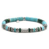 Bracelet 6mm perles heishi turquoise bleu et vert bali