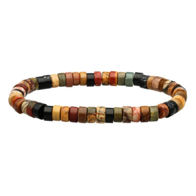 Bracelet perles heishi jaspe picasso