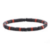 Bracelet perles heishi agate noire mate jaspe rouge