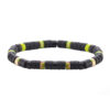 Bracelet perles heishi agate noire mate jaspe vert jaune