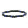 Bracelet perles heishi agate noire mate lapis lazuli