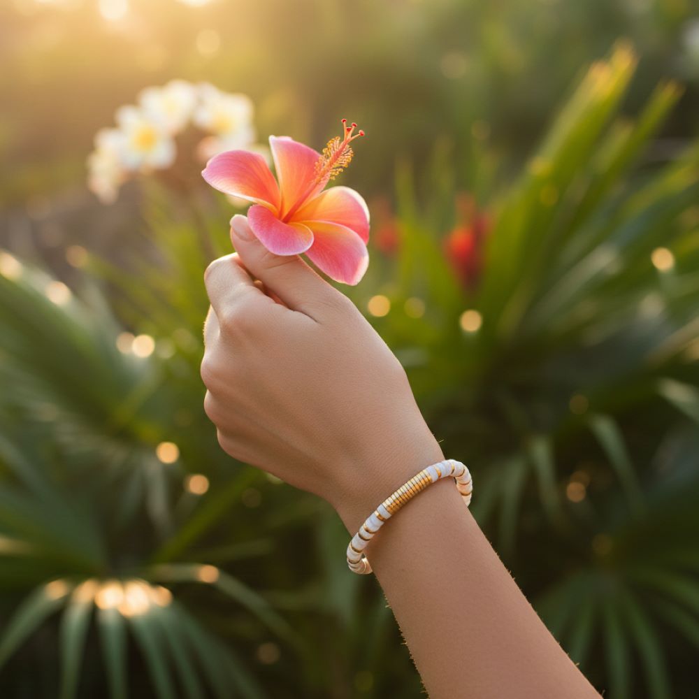 Armbänder aus Naturstein - BBR8003 BLANC -