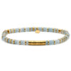 Bracelet 4mm perles heishi quartz bleu gili