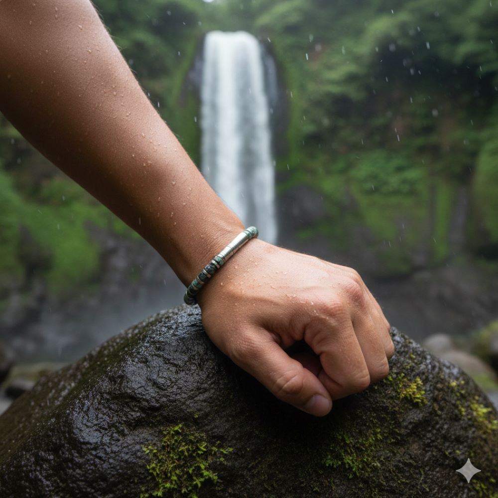 Armbänder aus Naturstein - BBR8009 TURQ AFRI 1 -