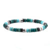 Turquoise green jasper heishi beads bracelet