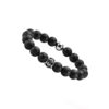 Armband große Perlen Natursteine Onyx Totenkopf