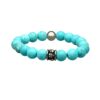 Bracelet large turquoise beads natural stones skull