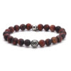 Bracelet perles 8mm acier pierres naturelles perles rondes œil de tigre rouge