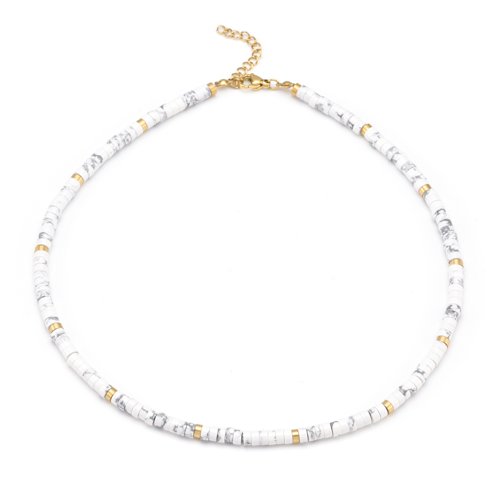 Collier homme perle blanche