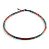Collier 4mm perles heishi jaspe rouge turquoise africaine