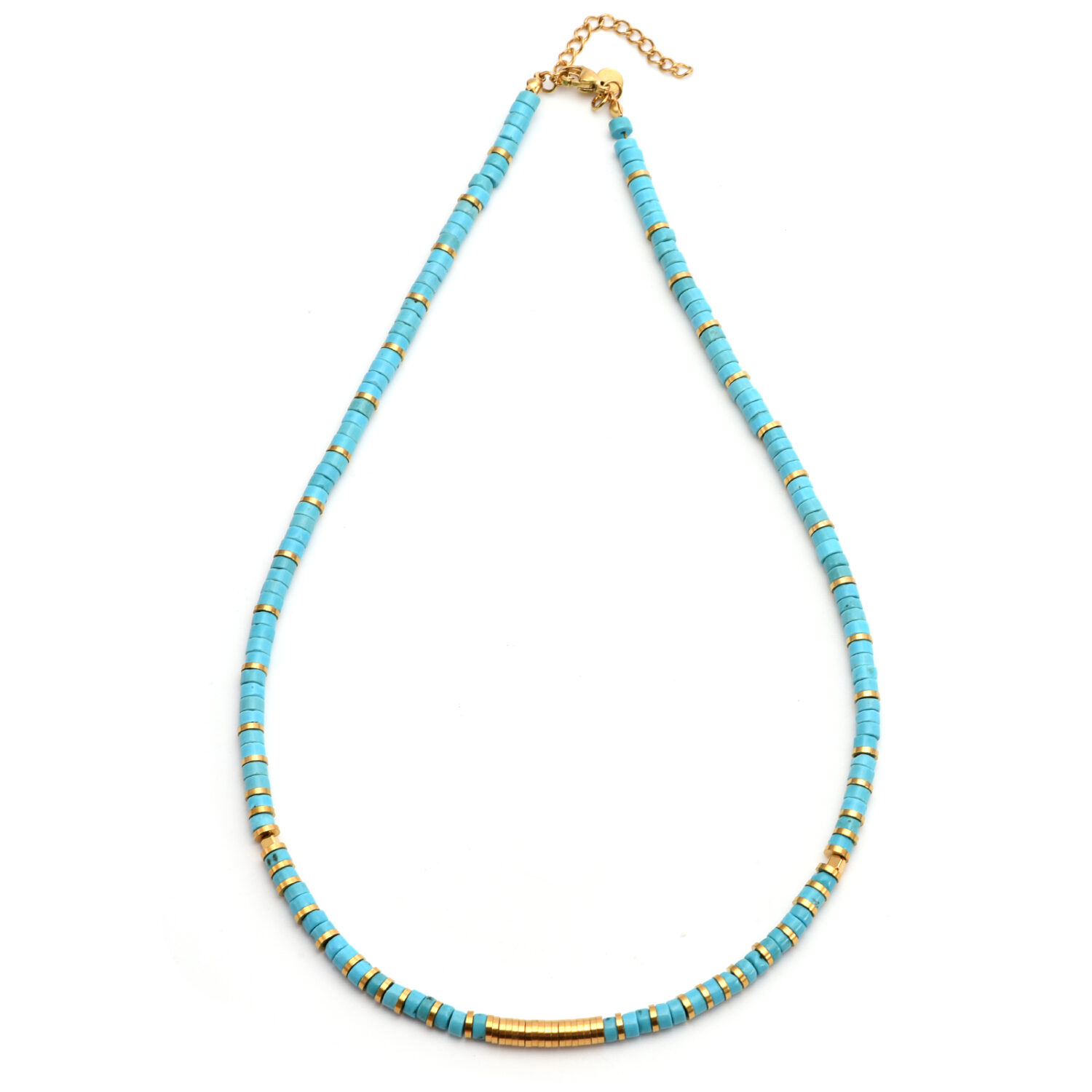 Collier perles heishi turquoise gili