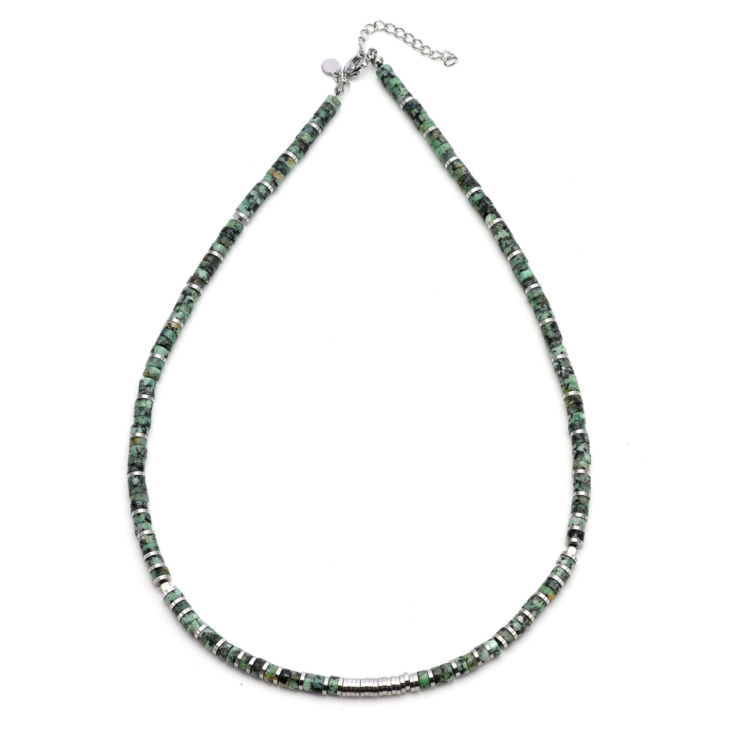 Collier 4mm perles heishi turquoise africaine gili