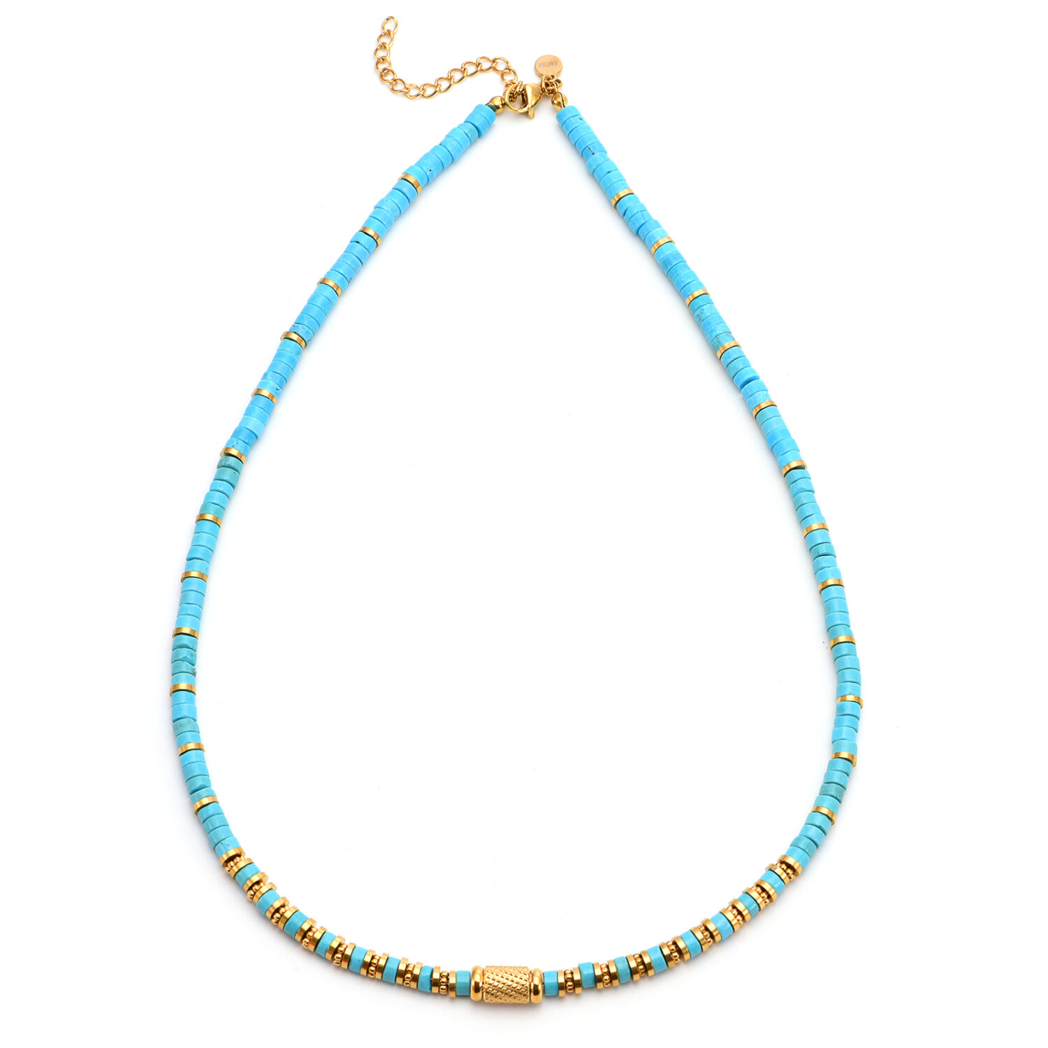 Collier perles heishi turquoise bali