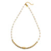 Collier perles heishi quartz blanc bali