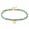 Chaîne de cheville perles dorée et vert pieces and love