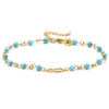 Chaîne de cheville perles dorée et turquoise infini