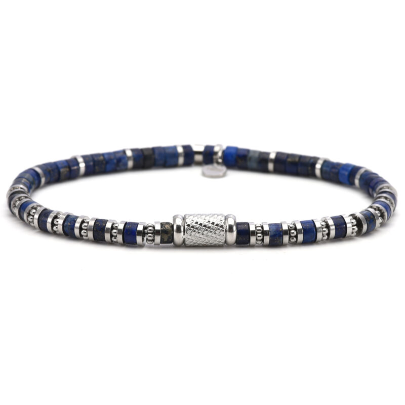 Bracelet 4mm perles heishi lapis bali