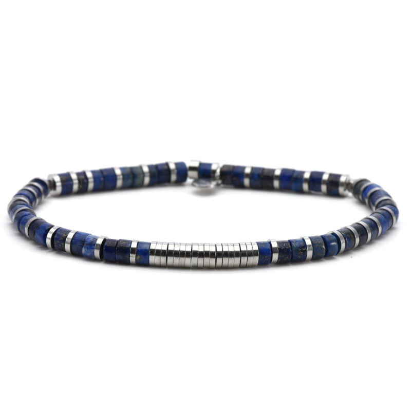 Bracelet 4mm perles heishi lapis gili