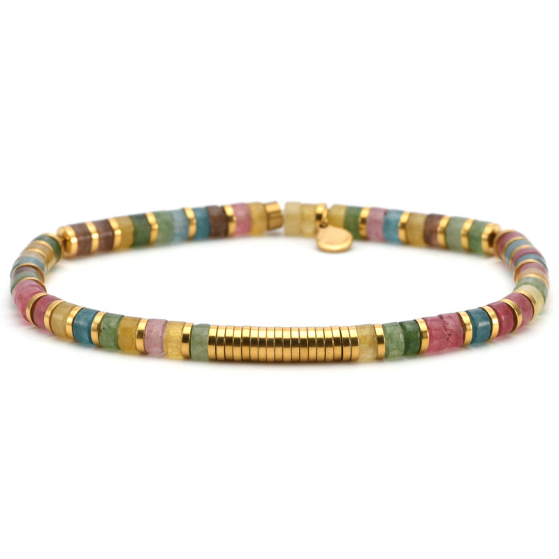 Bracelet 4mm perles heishi tourmaline gili
