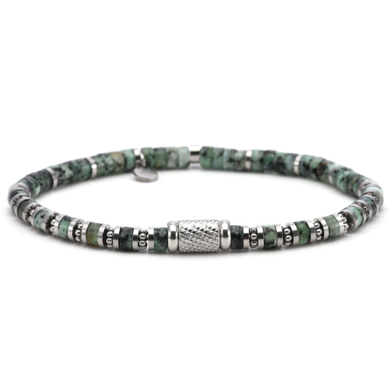 Bracelet 4mm perles heishi turquoise africaine bali