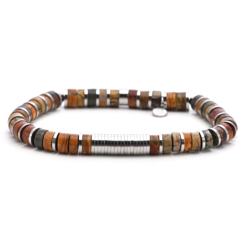 Bracelet 6mm perles heishi jaspe picasso gili