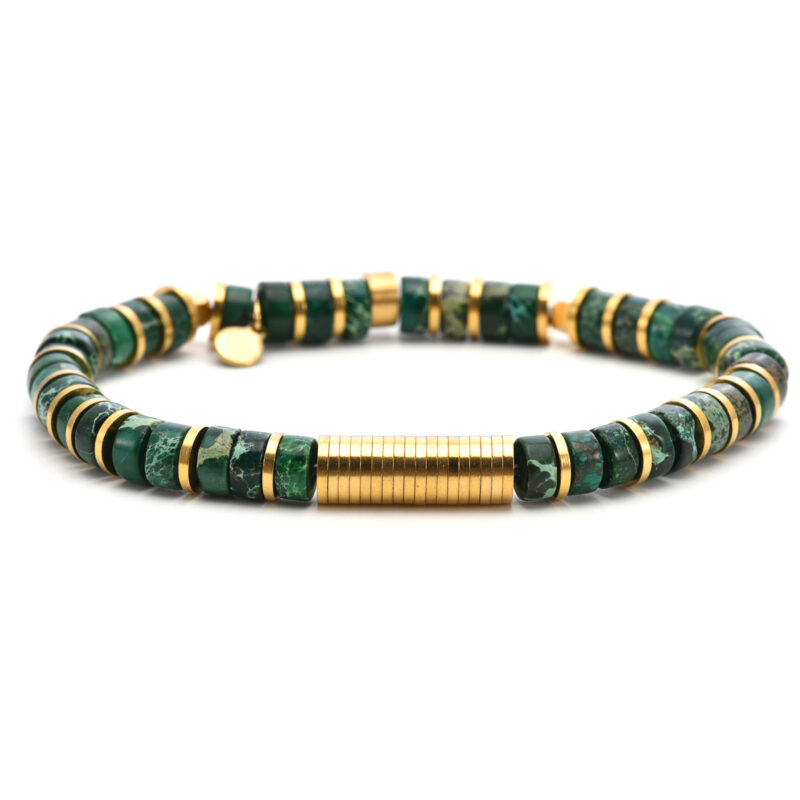 Bracelet 6mm perles heishi malachite gili