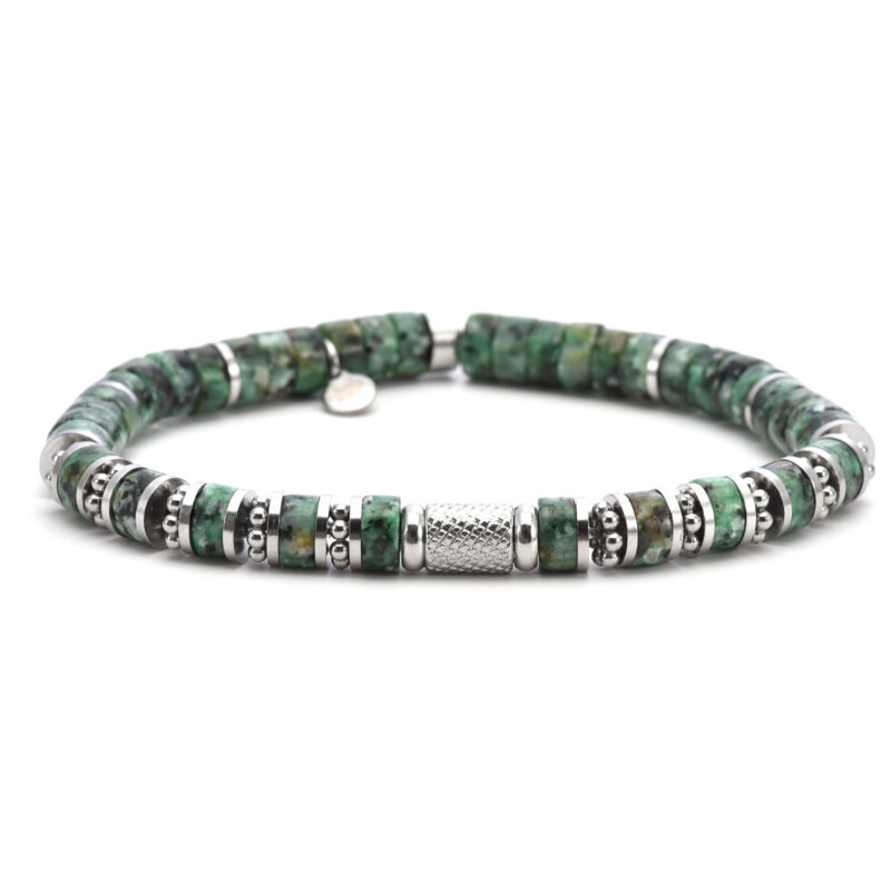 Bracelet 6mm perles heishi turquoise africaine bali