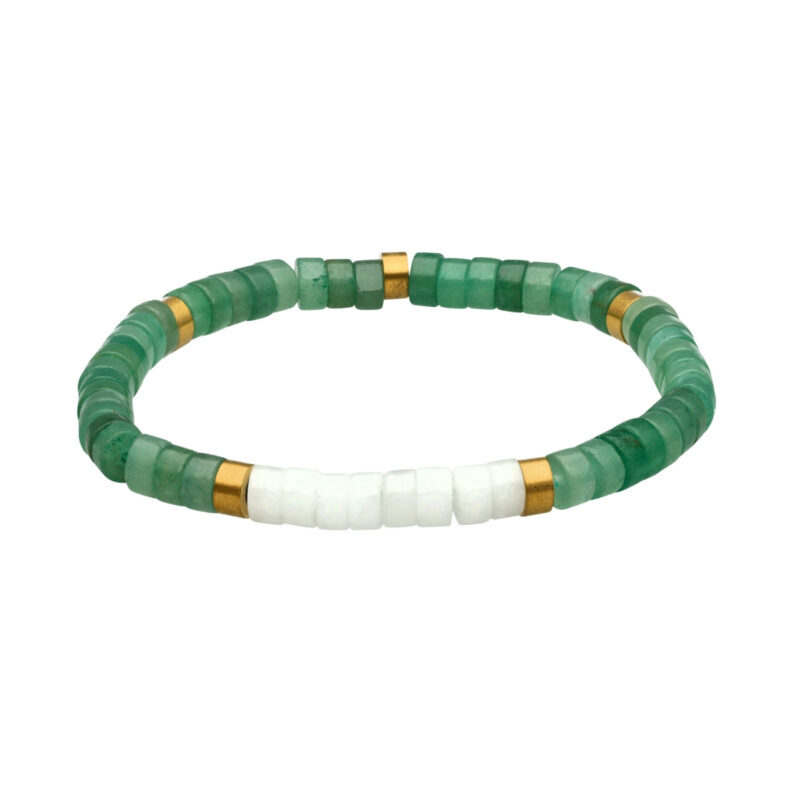 Bracelet chakra perles heishi aventurine jaspe blanc