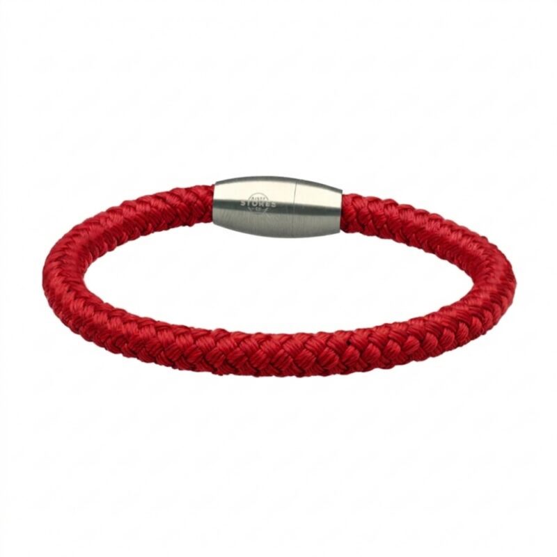 Bracelet corde tressé rouge