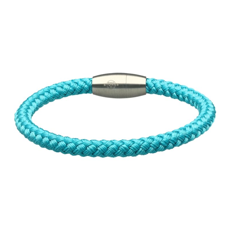 Bracelet corde tressé turquoise et acier