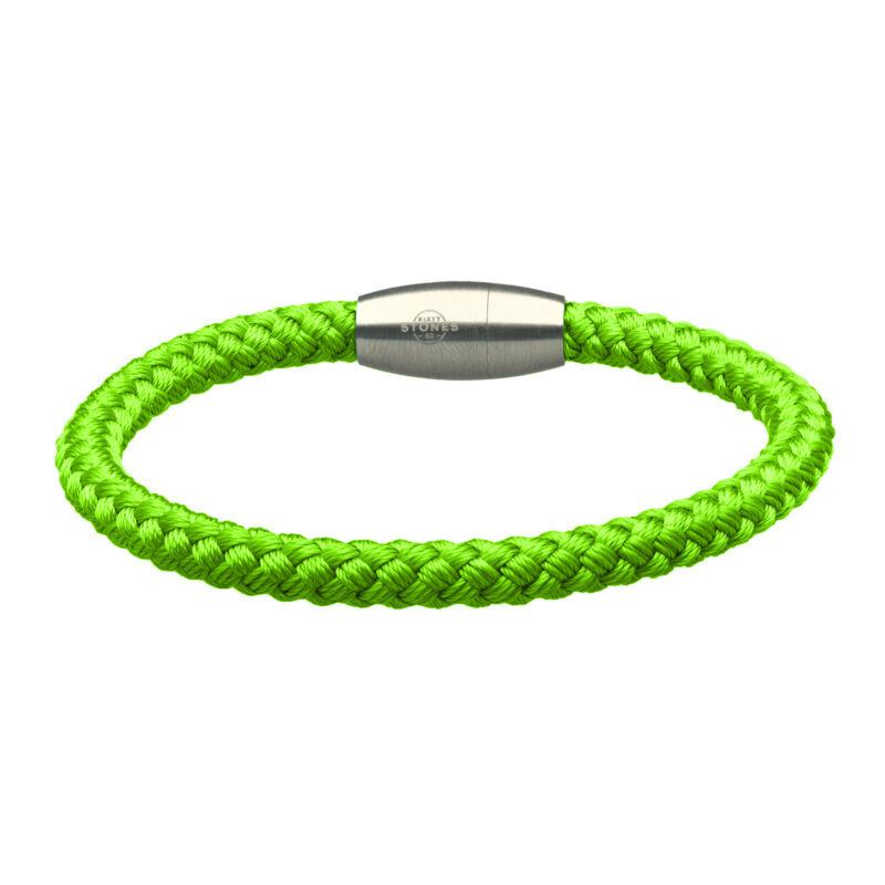 Bracelet corde tressé vert et acier