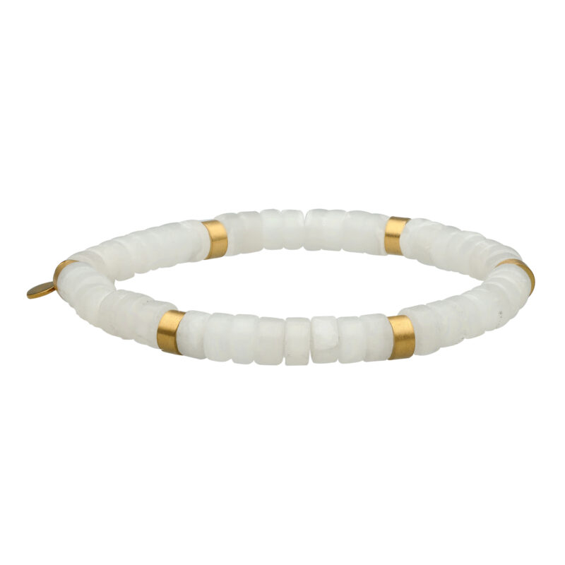 Bracelet chakra perles heishi Quartz blanc