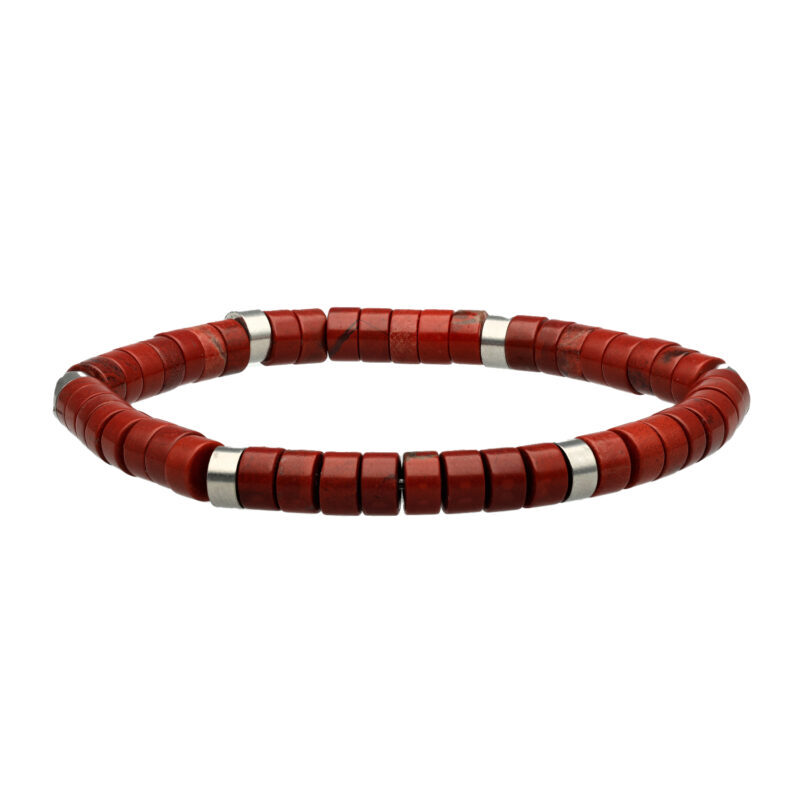 Bracelet chakra perles heishi jaspe rouge