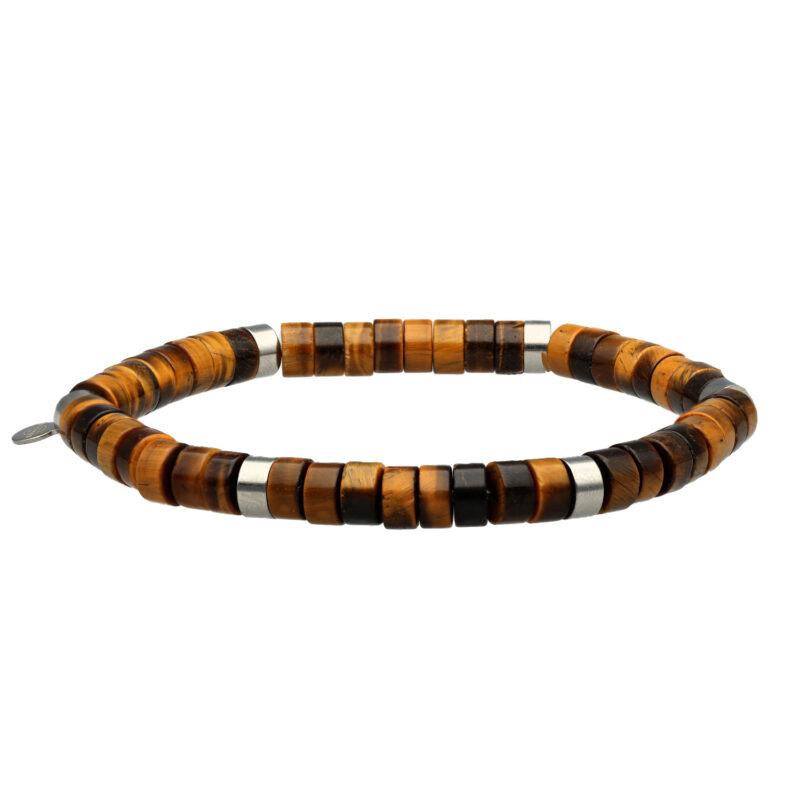 Bracelet chakra perles heishi oeil de tigre