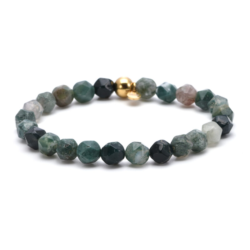 Bracelet perles facettées pierres naturelles agate indienne